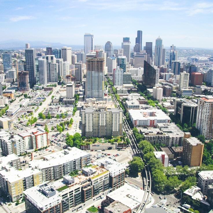 City skyline in Madrid, Spain